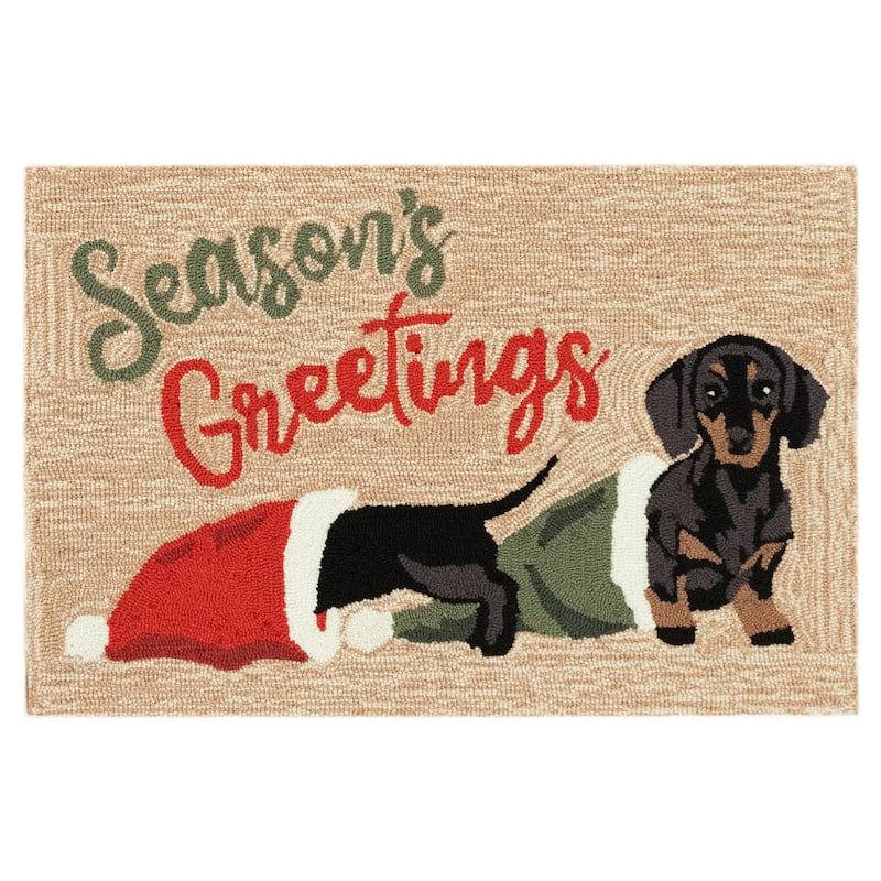 Liora Manne Frontporch Dachsund Greetings Indoor/Outdoor Rug
