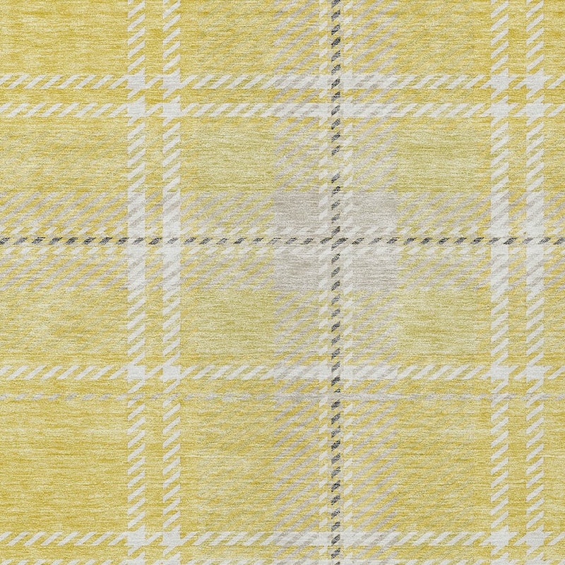 HomeRoots Plaid Transitional Rectangle Outdoor Rug