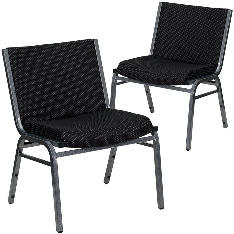 2 Pack Big & Tall 1000 lb. Rated Fabric Stack Chair - Black
