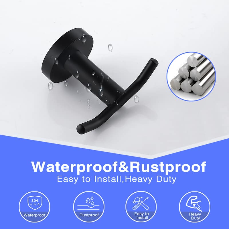 Wall Mounted 2 in 1 Towel Hook Robe Hook(set of 2)