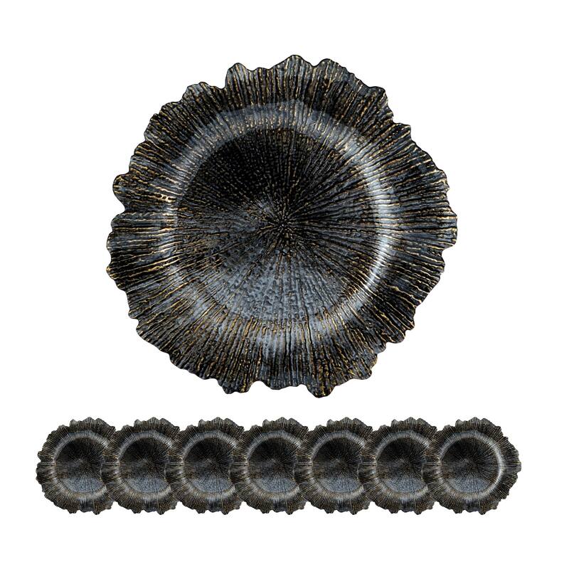 8 Pack Reef Plastic Charger Plate, D13"