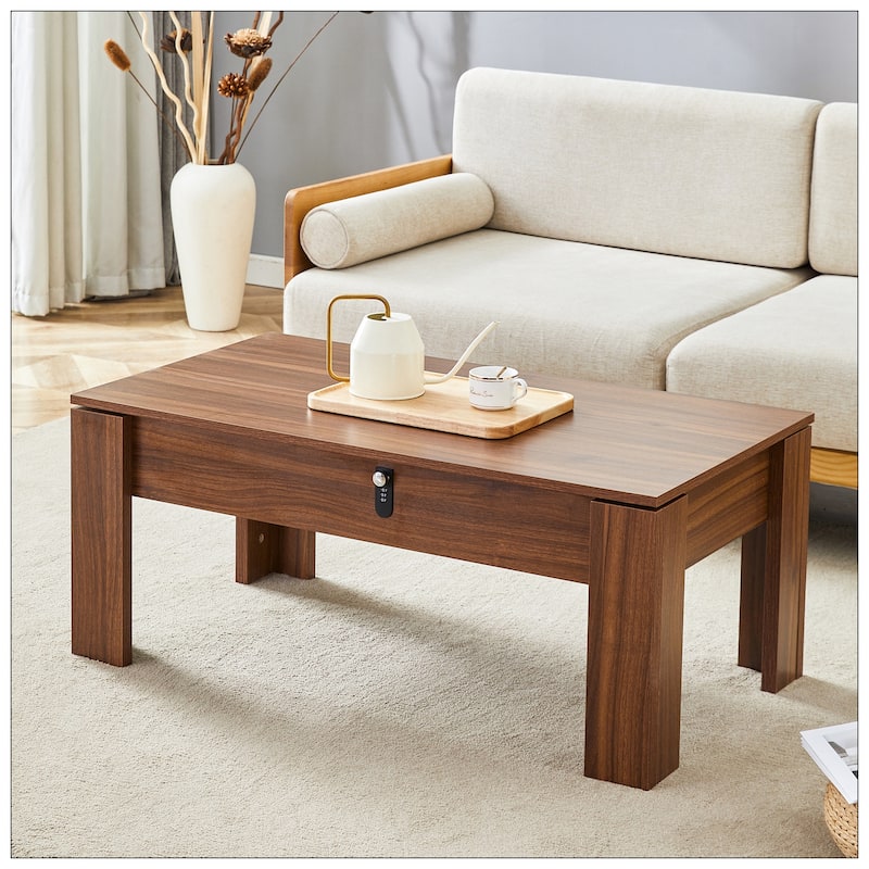 Multi-functional MDF Coffee Table with Password Lock