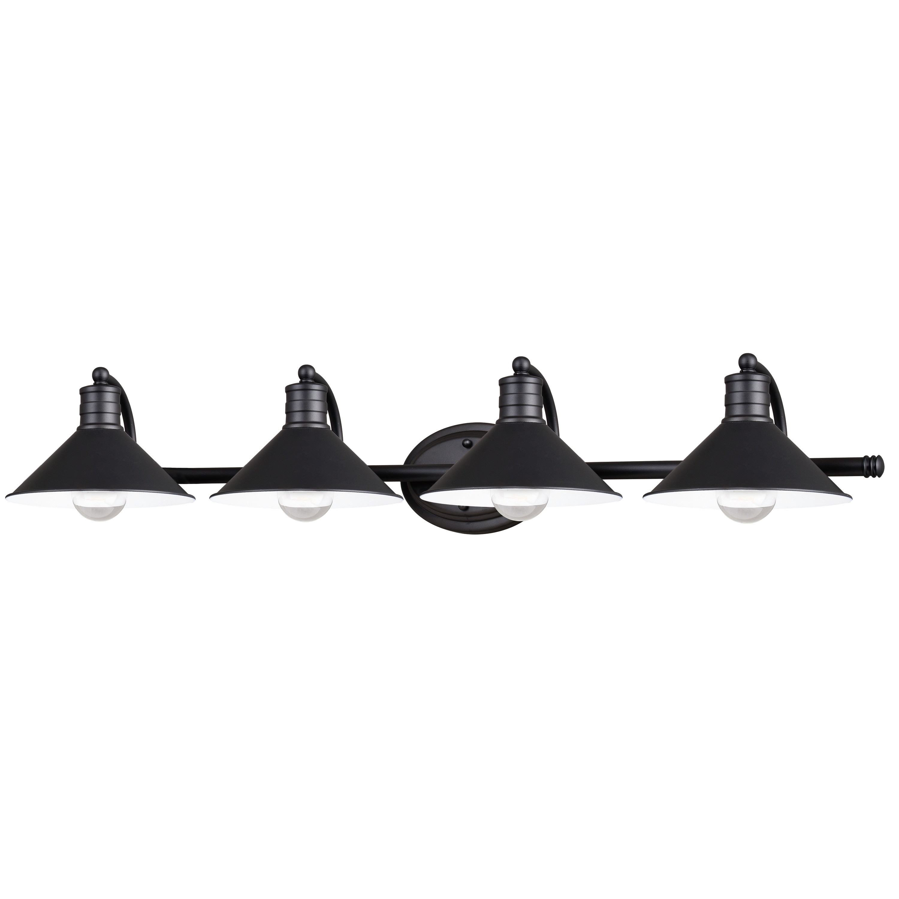 VAXCEL Akron 4-Light 38 in. W Bathroom Vanity Lighting Fixture, Metal Shade, LED Compatible, Over the Mirror Mount Wall Sconce