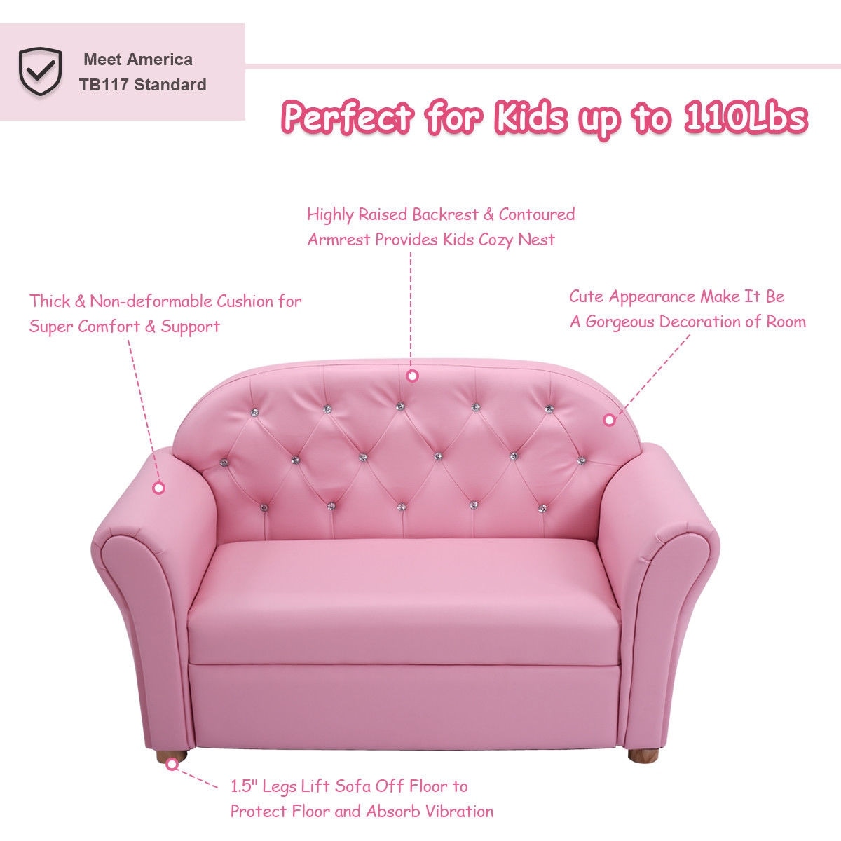 Shop Costway Kids Sofa Princess Armrest Chair Lounge Couch