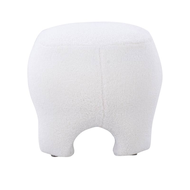 Porch & Den Kacie Contemporary Sherpa Ottoman