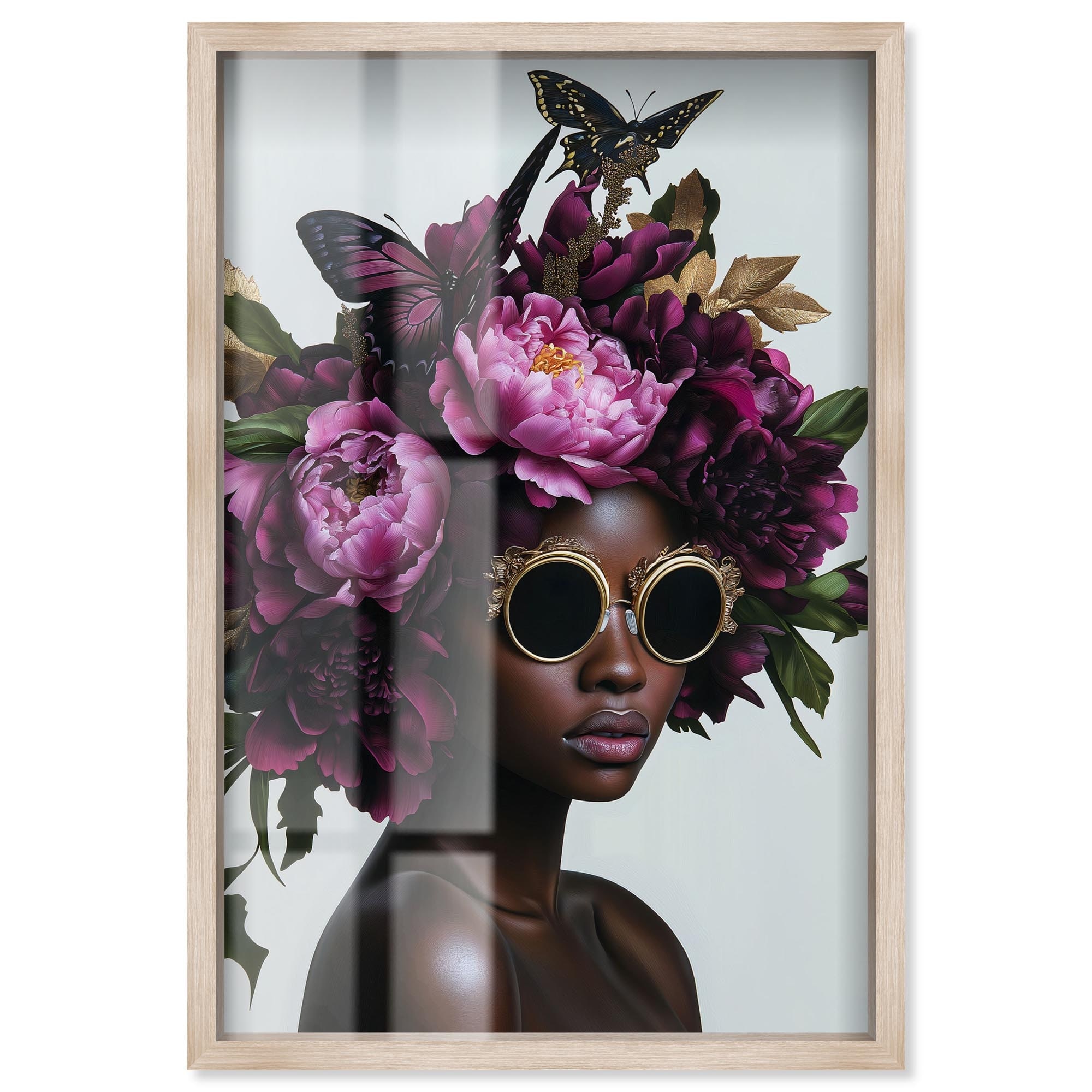 Floral Beauty III Glam Wall Decor Shadowbox Print by Art Remedy