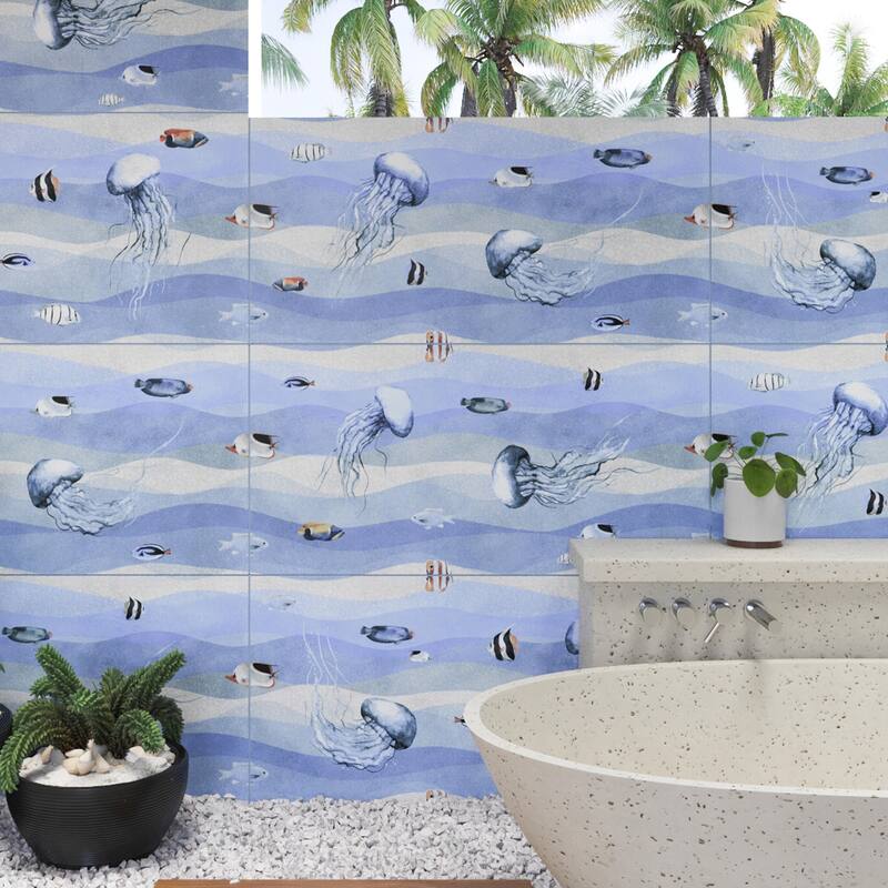 Merola Tile Dreamscape Pacific 23-5/8" x 47-1/4" Porcelain Floor and Wall Tile