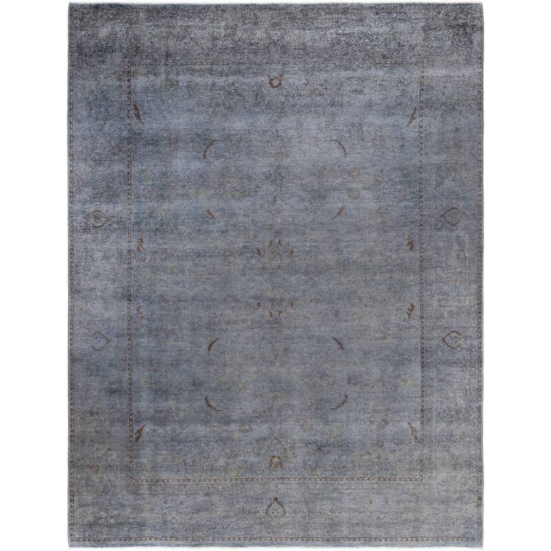 Overdyed One-of-a-Kind Hand-Knotted Area Rug - Gray - 9' 4" x 12' 2"