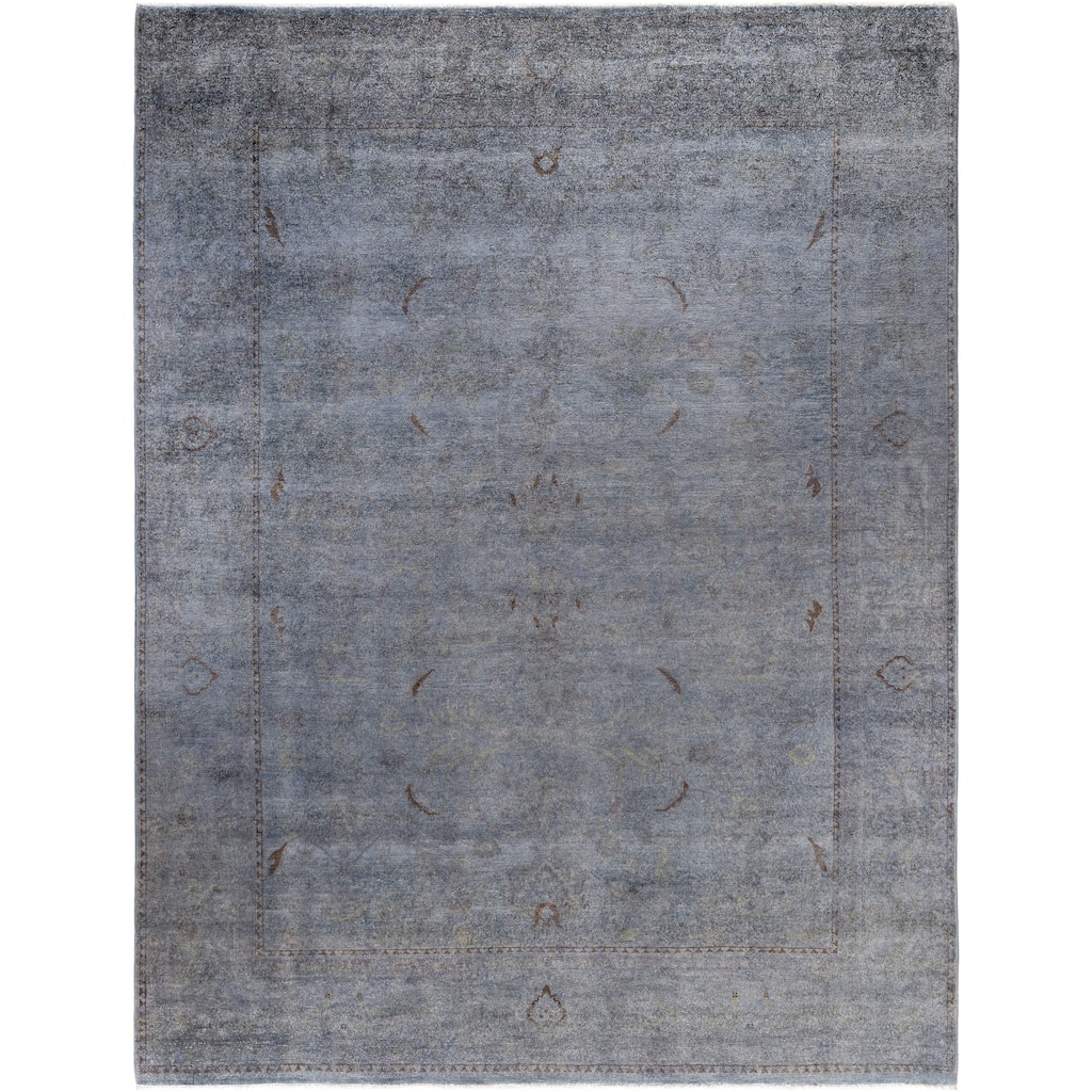 Overdyed One-of-a-Kind Hand-Knotted Area Rug - Gray - 9' 4" x 12' 2"