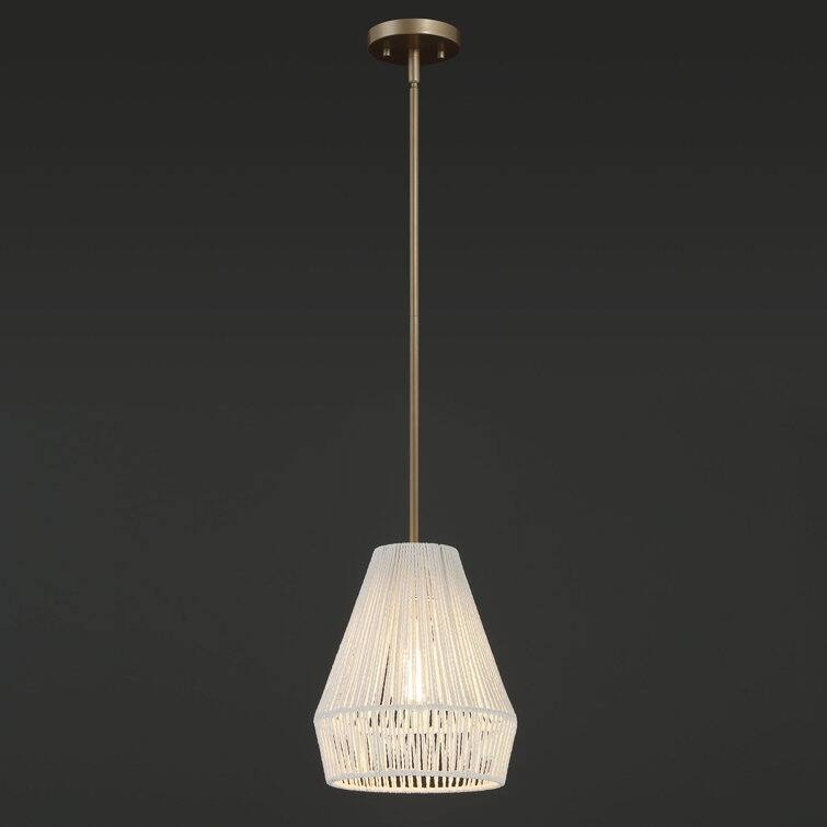 Acroma 1-light Farmhouse Coastal Rattan Kitchen Island Pendant