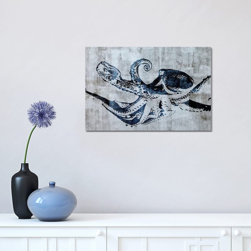 iCanvas "Stencil Street Art Octopus" by 5by5collective Canvas Print - 12x18x1.5