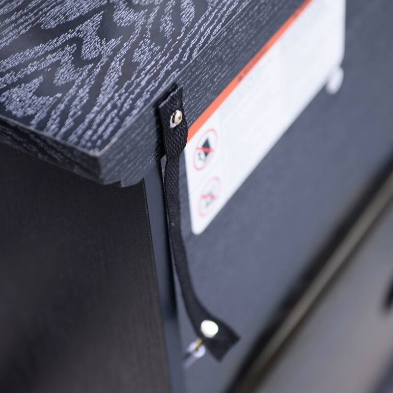 Sideboard Cabinet with 3 Mirrored Acrylic Doors, Multifunctional Wood Storage Cabinet, Accent Cabinet with Adjustable Shelves