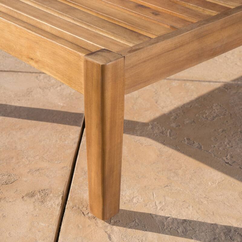 Perla Outdoor Acacia Wood Chaise Lounge by Christopher Knight Home