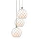 Option Brushed Satin Nickel / White Glass with White Rope