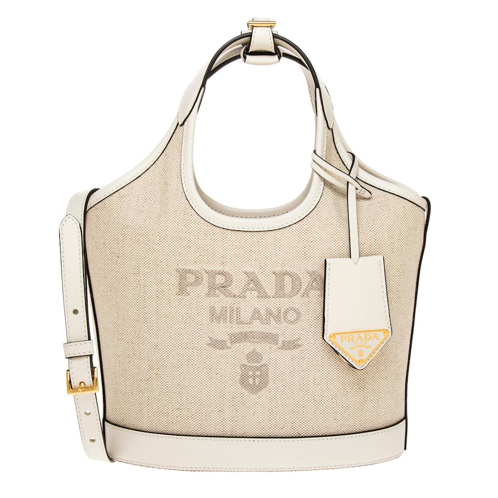 Prada Logo Print Mini Bucket Bag
