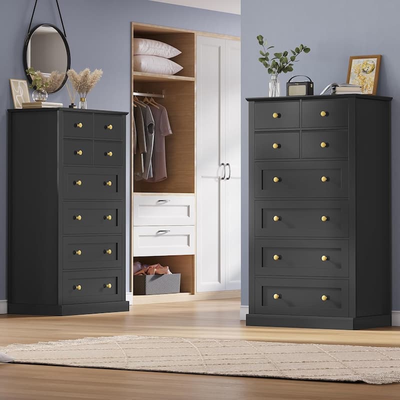 8 Drawers Tall Dresser for Bedroom 55.1H Tall Dressers Chest of Drawers