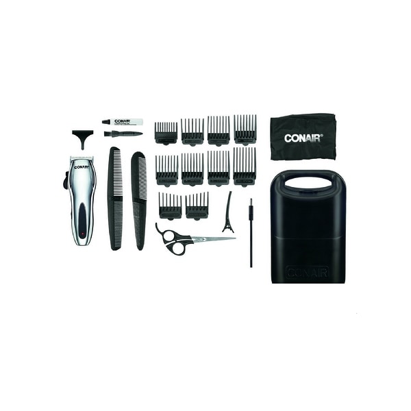 Conair Cord/Cordless Rechargeable 22Pc. Home Haircutting Kit; Chrome