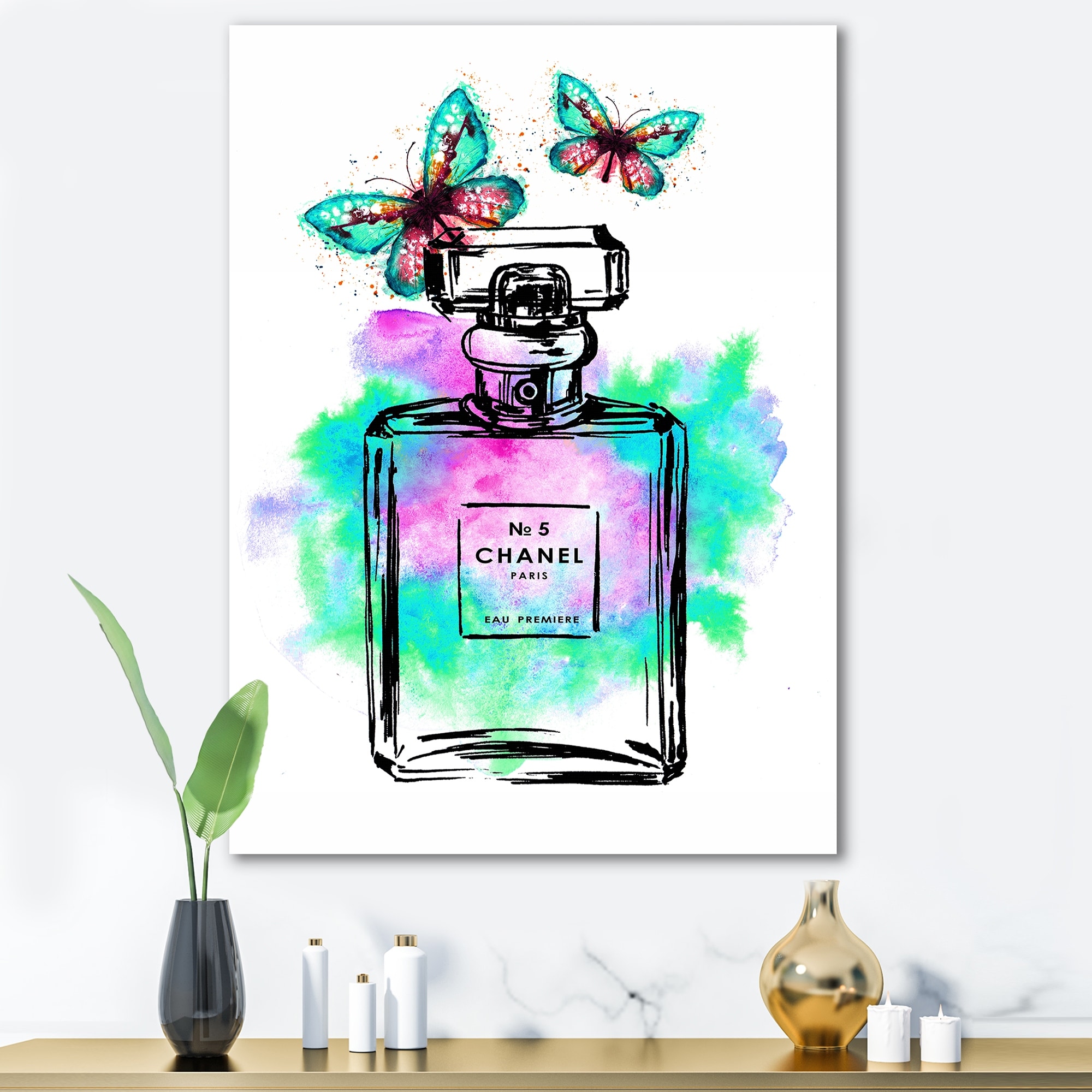 Designart Perfume Chanel Five III Modern Canvas Wall Art Print