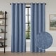preview thumbnail 9 of 90, Linen Texture 100% Blackout Grommet Curtain Pair(2 panels) 52"Wx108"L - Heather Navy