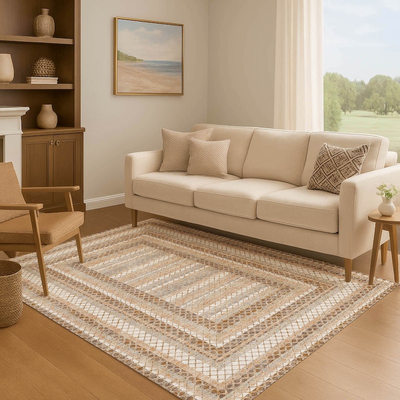 Premium Washable Super Soft Modern Borders Mayfield Rug