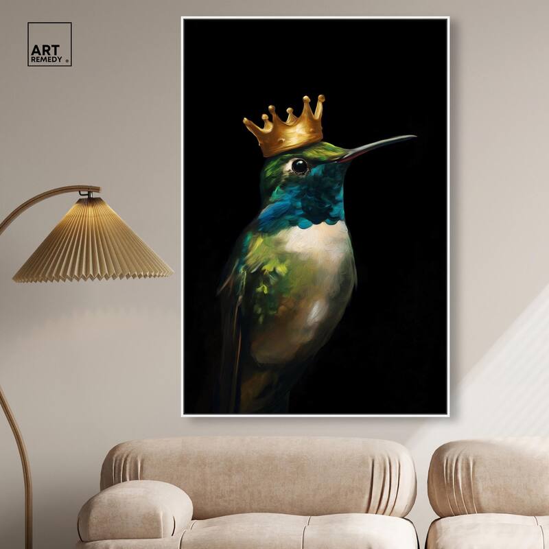 Crowned Azure Bird II Canvas by Art Remedy