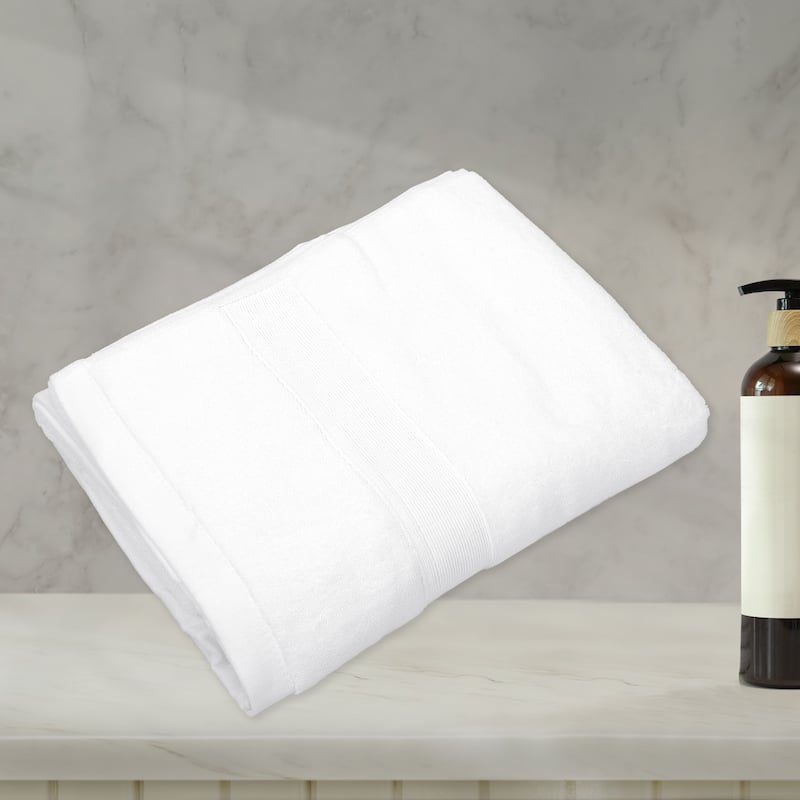 1 Pcs Cotton Bath Towel, Plain Soft Absorbent Cotton Bath Towel, 27.56" x 55.12" - White