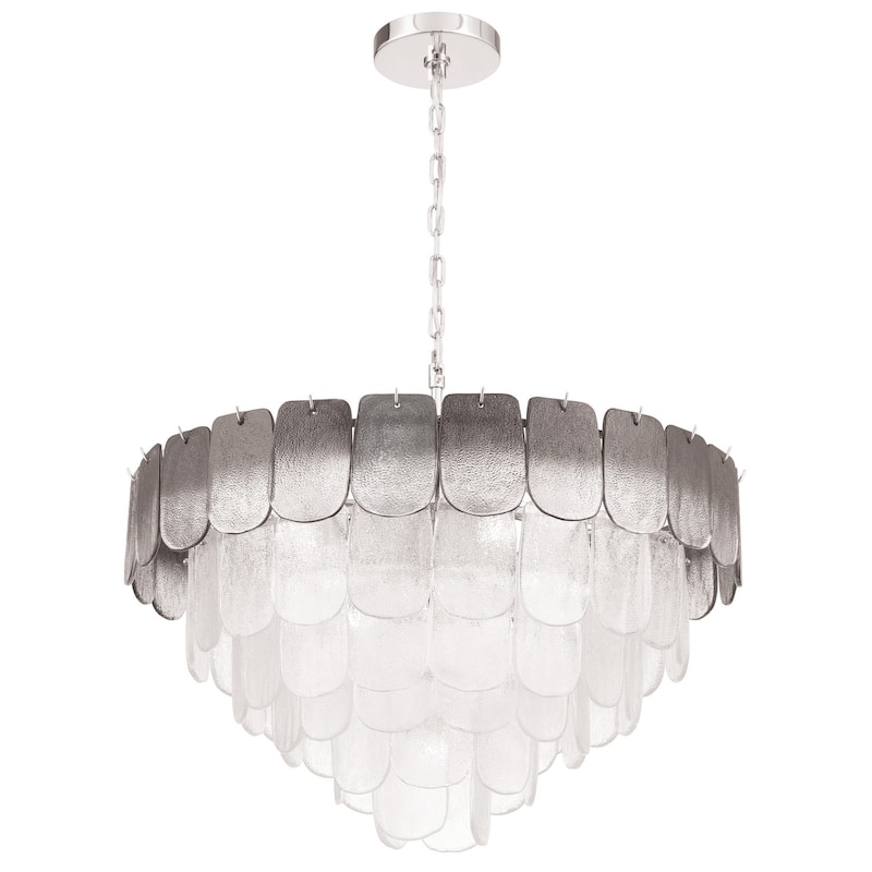 Artcraft Bianca Chandelier - Polished Nickel - 32.25" D x 32.25" W x 20.25" H - Crystalline Smoke