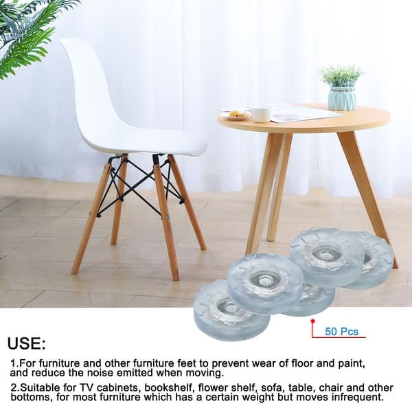 50pcs 30mm Round Rubber Feet Insert Metal Washer Furniture Table Cabinet Leg Pads Anti Slip Floor Protector Round 30mm Overstock 28766247