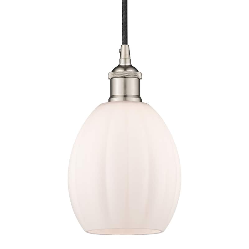 Innovations Lighting 616-1P-11-6 Eaton Pendant Eaton 6" Wide Mini - Polished Nickel / Matte White