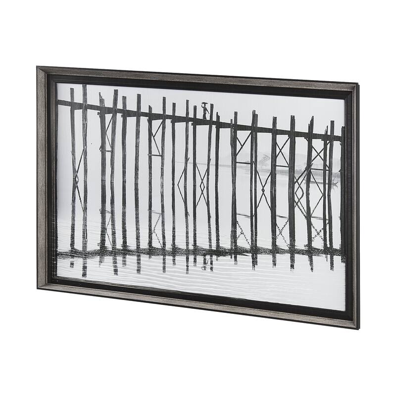 U Bein Bridge by Mercana Studio a Hand Embellished Textured Framed Photo Art Print Matted under Glas