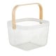 preview thumbnail 12 of 14, Simplify Mesh Tote with Bamboo Handle 9.84" x 9.45" x 6.9" - White