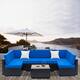 Gereja PE Rattan 7-piece Outdoor Sectional Sofa Set by Havenside Home - Blue