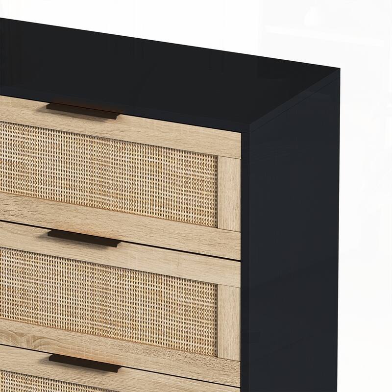 6-Drawers Rattan Storage Cabinet Rattan Drawer