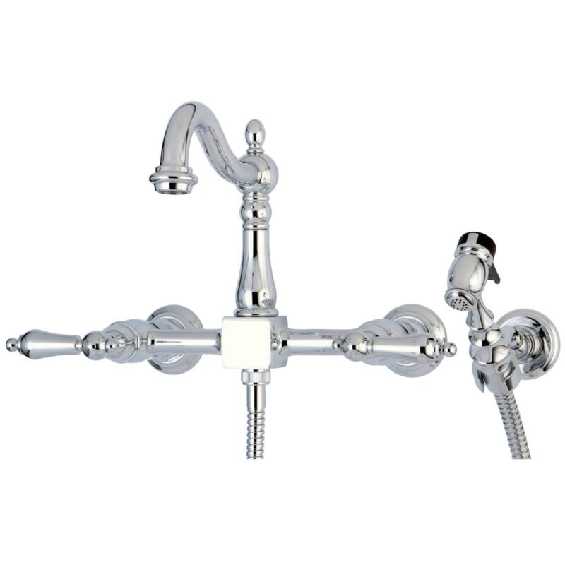 Kingston Brass Heritage Kitchen Faucet - Includes Sidespray - Polished Chrome