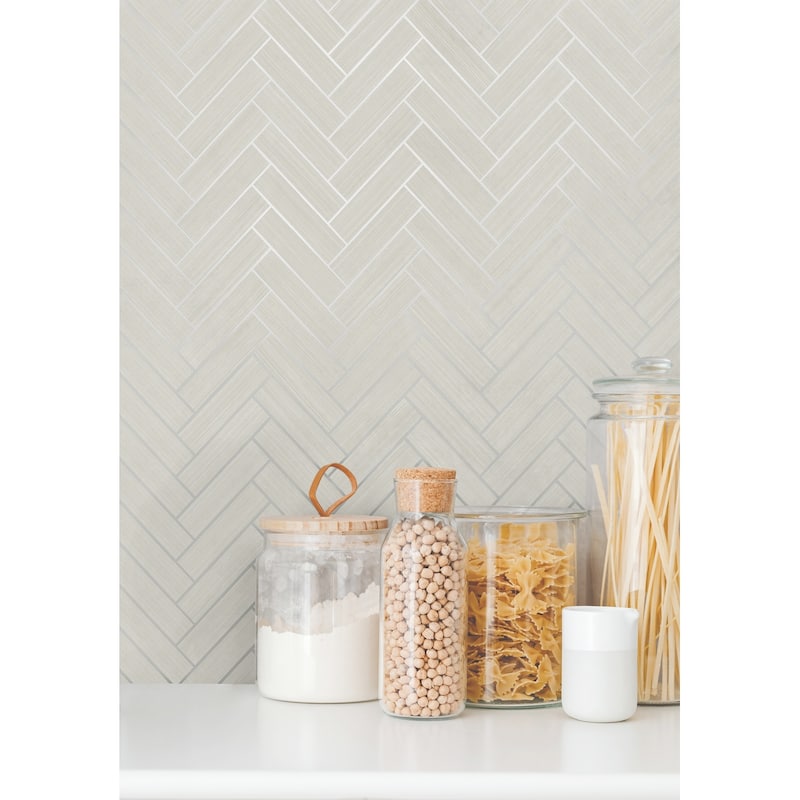 Stacy Garcia Home Herringbone Inlay Peel and Stick Wallpaper