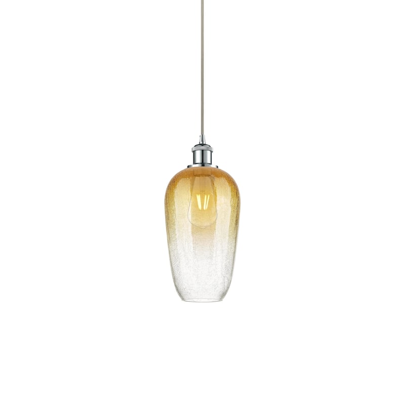 Innovations Lighting 516-1P-15-7 Brookhaven Flute Pendant Brookhaven - Polished Chrome / Amber