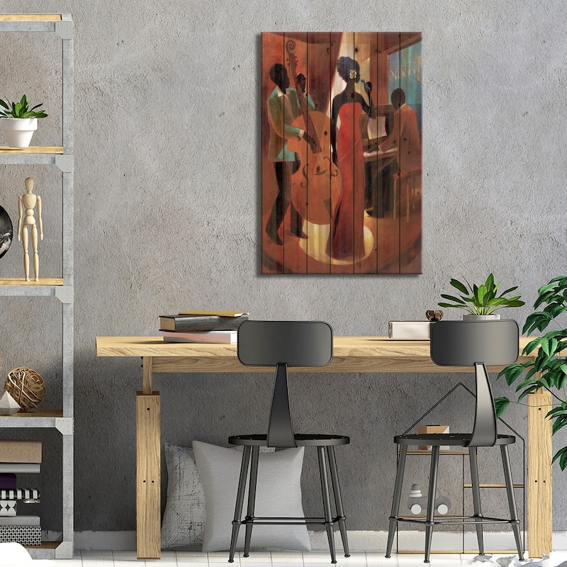 In A Sentimental Mood Print On Wood by Keith Mallett - Multi-Color