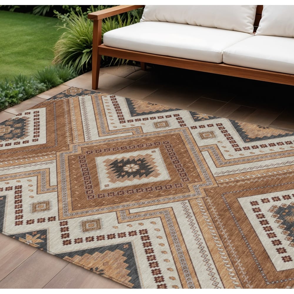 HomeRoots Tribal Transitional Rectangle Outdoor Rug