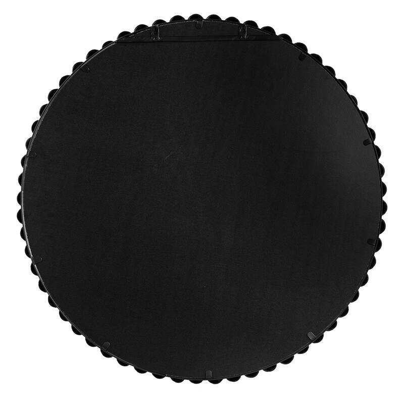 Circle Mirror with Metal Beaded Frame