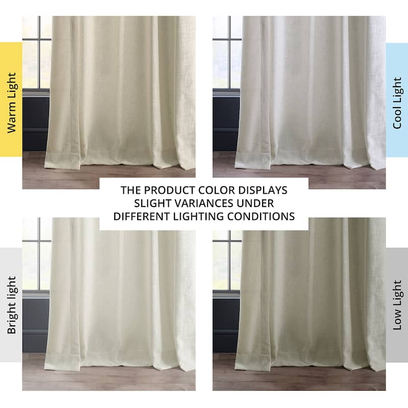 Exclusive Fabrics Heavy Faux Linen Light Filtering Curtains For Bedroom, Living Room (1 Panel)
