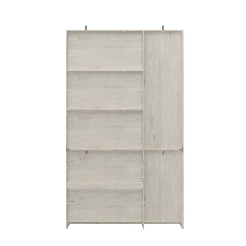 Bookcase Cabinet with Glass Doors and Drawers Multi-Purpose Storage Display Hutch for Living Room or Dining Room