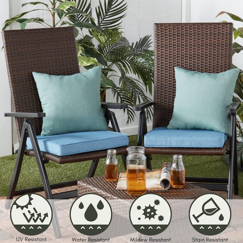 Greendale Home Fashions 18" Square Outdoor Chair Pad (Set of 2)