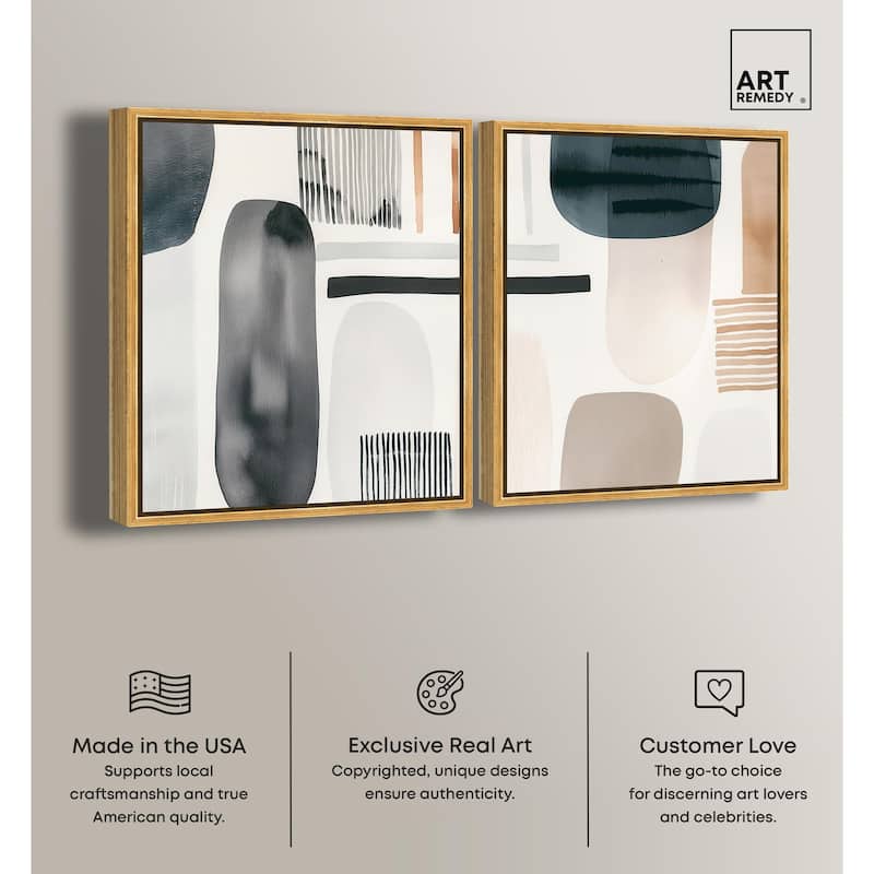 Floating Shapes I Canvas Set of 2 by Art Remedy