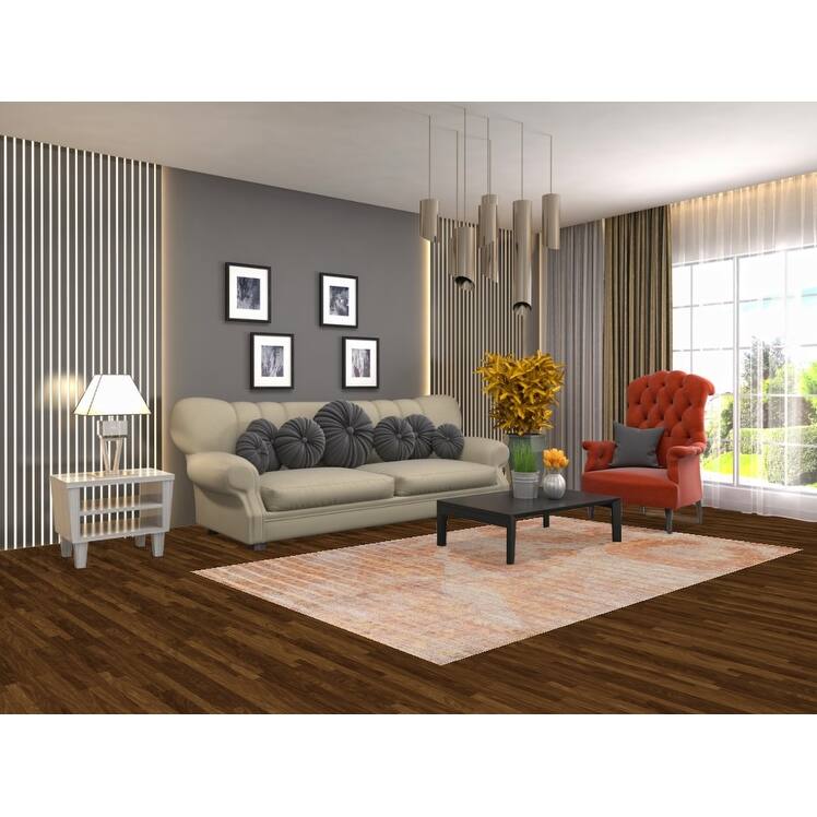 Striped Modern Abstract Indian Area Rug Handmade Wool Carpet - 5'0"x 8'1"