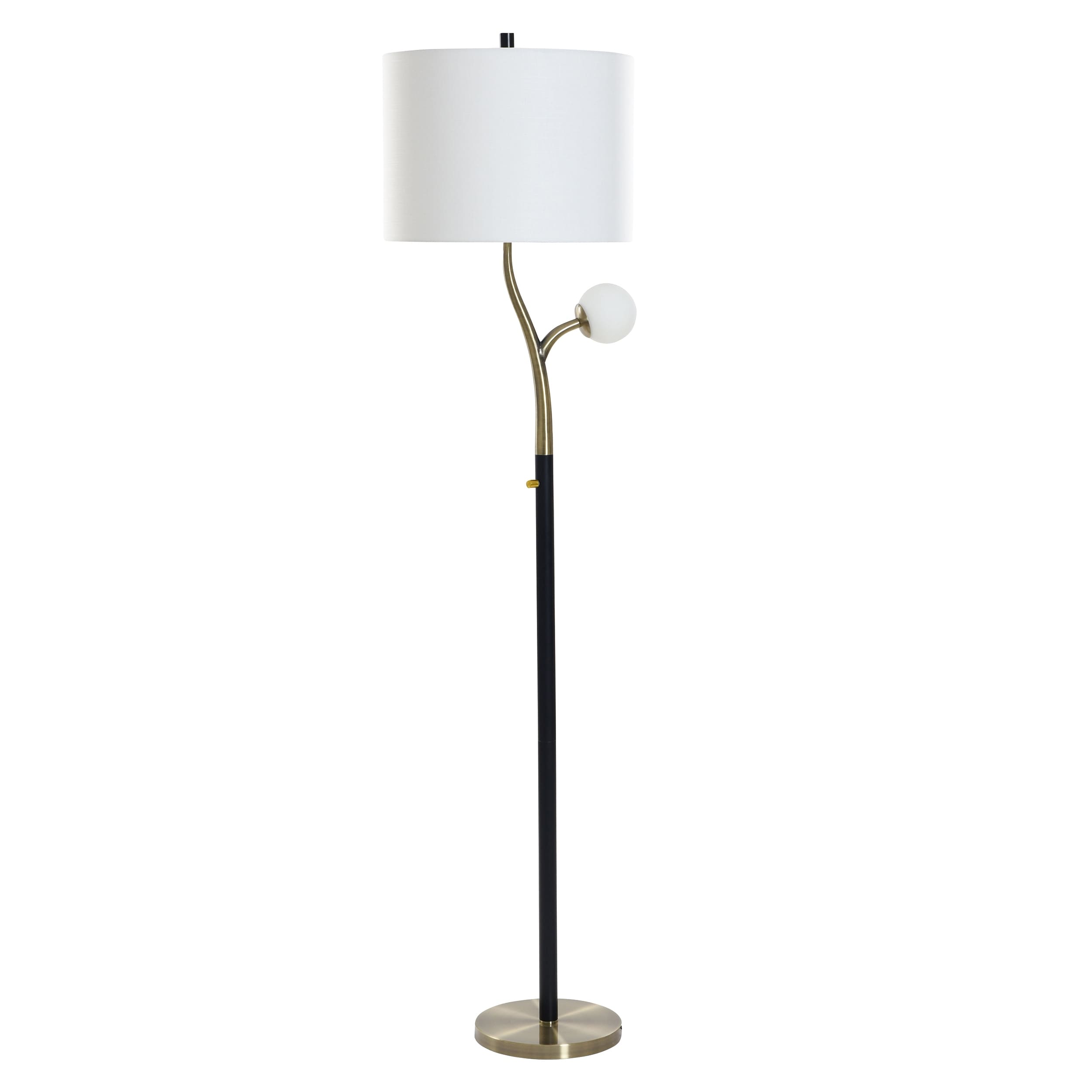 StyleCraft Contemporary Steel Floor Lamp - Black & Charity Gold