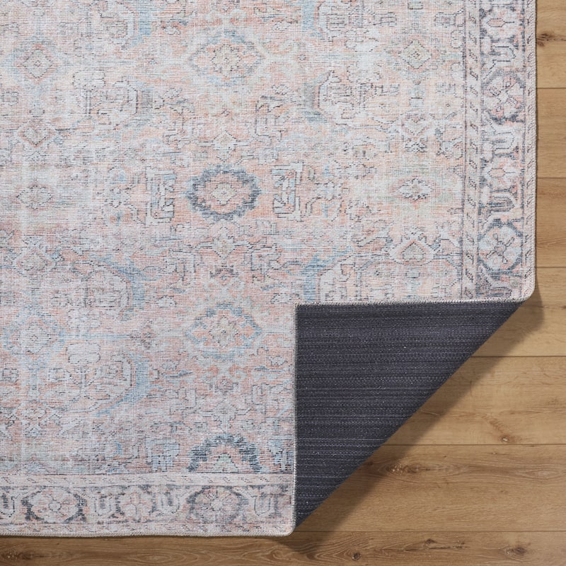 Livabliss Transitional Kemer Medallion Washable Area Rug