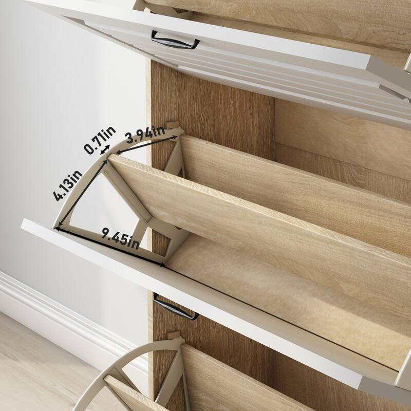 MDF Shoe Storage Cabinet with 3 Doors 2 Drawers