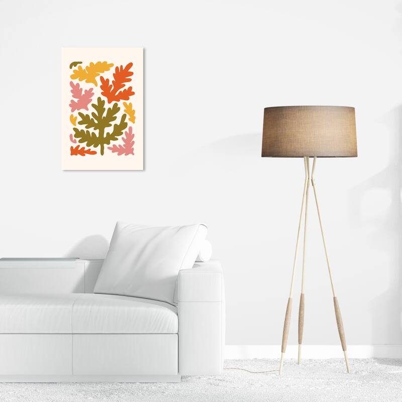Wynwood Studio Canvas Holiday and Seasonal Leaf Choices VERTICAL Orange Modern & Contemporary Wall Art Canvas Print - 24 x 16