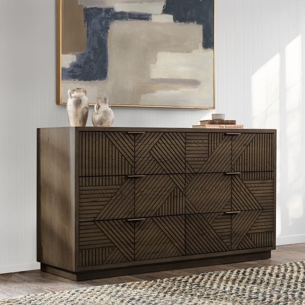 classic wood dresser Santa Clara 6-Drawer Wood Dresser Classic Home Color: Toasted Brown