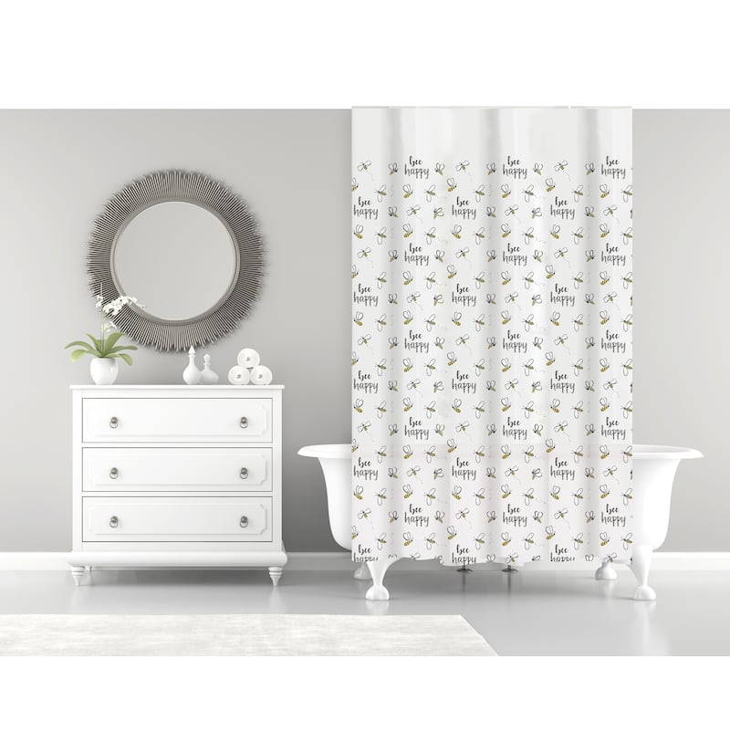 Bath Bliss Shower Curtain Bee Happy Design